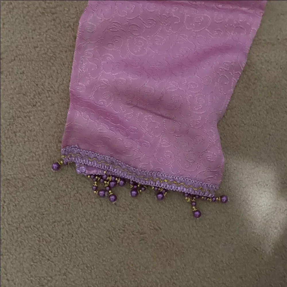 Purple lace floral with beautiful beaded ends shower curtain